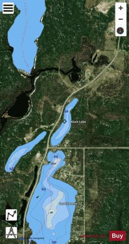 Kluck Lake depth contour Map - i-Boating App - Satellite