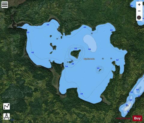 Big Rice Lake depth contour Map - i-Boating App - Satellite