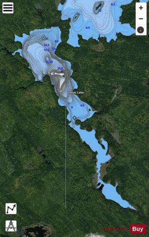 Usnac Lake depth contour Map - i-Boating App - Satellite