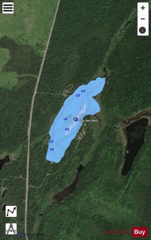 Lac des Isles depth contour Map - i-Boating App - Satellite
