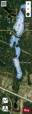 South Tower Lake depth contour Map - i-Boating App - Satellite