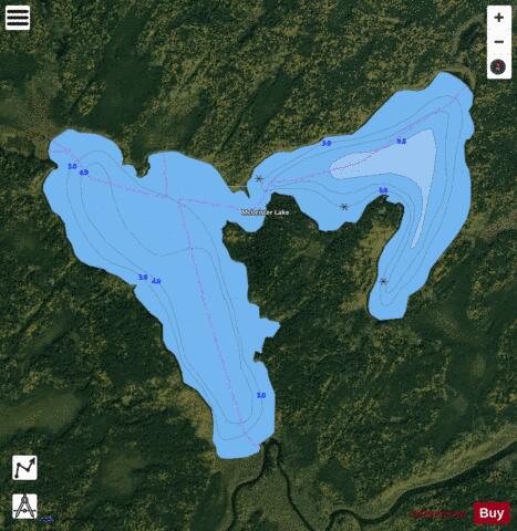McLeister Lake depth contour Map - i-Boating App - Satellite