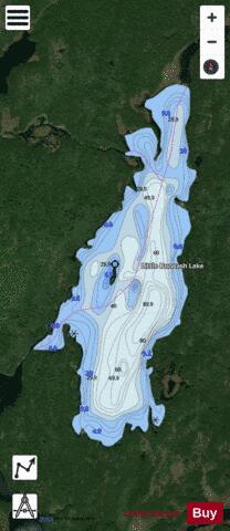 Little Burwash Lake depth contour Map - i-Boating App - Satellite