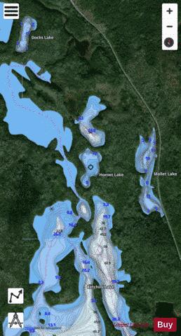 Hornet Lake depth contour Map - i-Boating App - Satellite