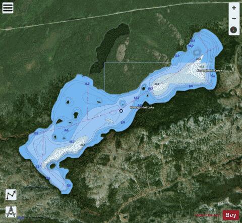 Kassagimini Lake depth contour Map - i-Boating App - Satellite