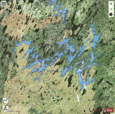 Nibinamik Lake depth contour Map - i-Boating App - Satellite
