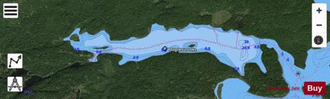Magnetic Lake depth contour Map - i-Boating App - Satellite