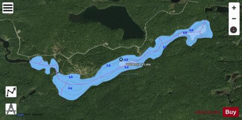 Whiskeyjack Lake depth contour Map - i-Boating App - Satellite