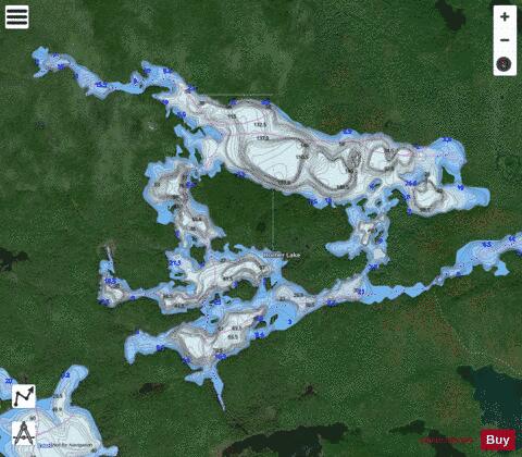 Horner Lake depth contour Map - i-Boating App - Satellite