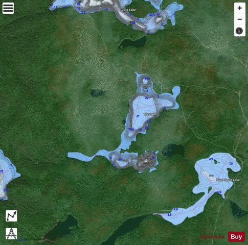 Tee Lake depth contour Map - i-Boating App - Satellite