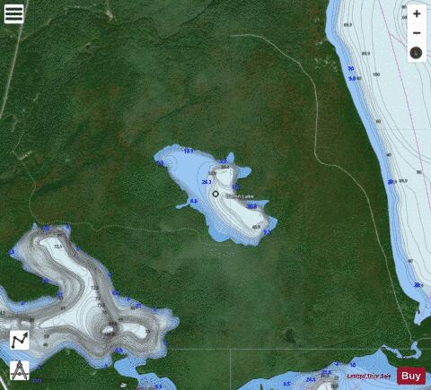 Damn Lake depth contour Map - i-Boating App - Satellite