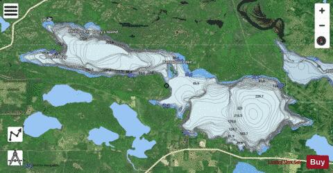 Basswood Lake depth contour Map - i-Boating App - Satellite