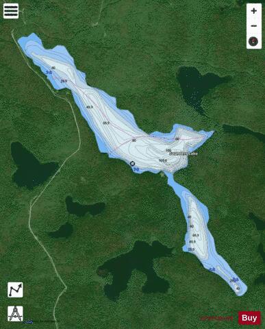 Saunders Lake depth contour Map - i-Boating App - Satellite