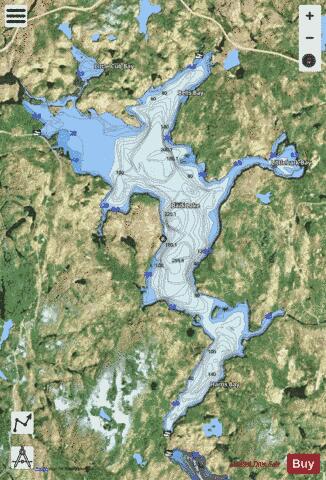 Bark Lake depth contour Map - i-Boating App - Satellite