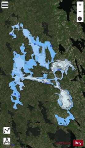 Mather Lake depth contour Map - i-Boating App - Satellite