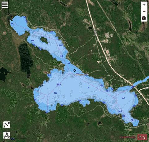 Kenogami Lake depth contour Map - i-Boating App - Satellite