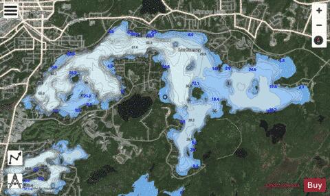 Ramsey Lake depth contour Map - i-Boating App - Satellite