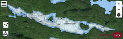 Pathfinder Lake depth contour Map - i-Boating App - Satellite