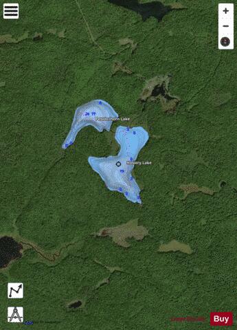 Hosiery Lake depth contour Map - i-Boating App - Satellite