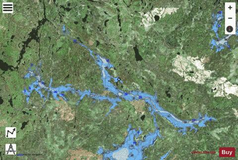 Ogoki Reservoir depth contour Map - i-Boating App - Satellite