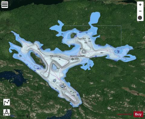 Great Mountain Lake depth contour Map - i-Boating App - Satellite