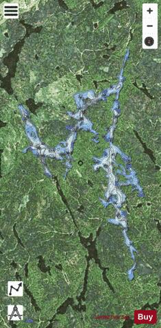 Carling Lake depth contour Map - i-Boating App - Satellite