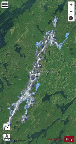 Kahshahpiwi Lake depth contour Map - i-Boating App - Satellite