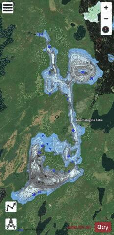Abamategwia Lake depth contour Map - i-Boating App - Satellite