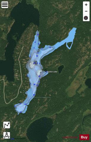 Austin Lake depth contour Map - i-Boating App - Satellite