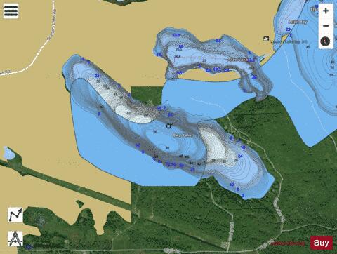 Bass Lake / Thurston Lake depth contour Map - i-Boating App - Satellite