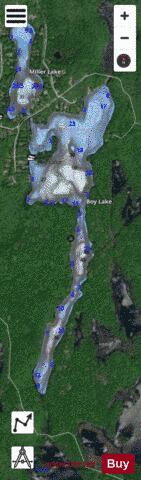 Boy Lake depth contour Map - i-Boating App - Satellite