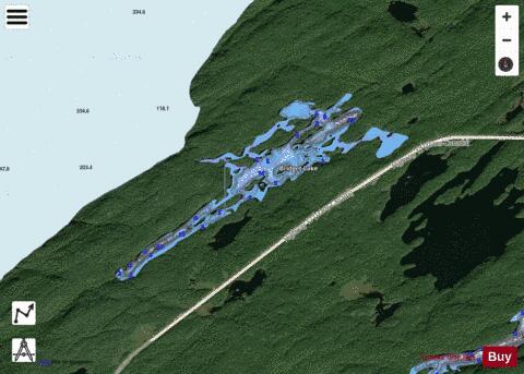 Bridget Lake depth contour Map - i-Boating App - Satellite