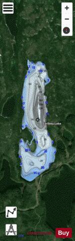 Caribou Lake depth contour Map - i-Boating App - Satellite