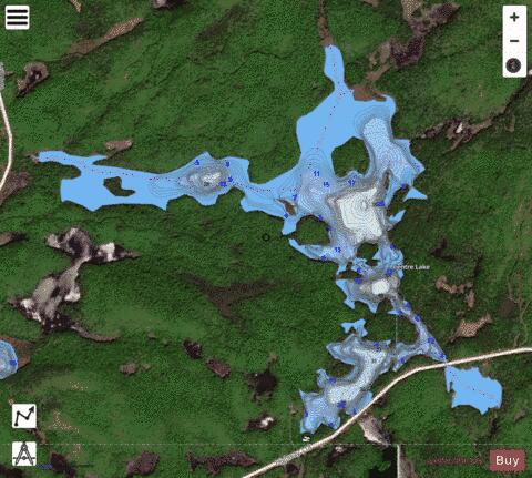 Centre Lake depth contour Map - i-Boating App - Satellite