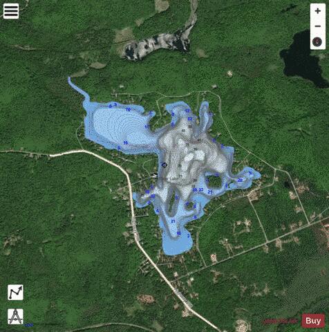 Clear Lake B depth contour Map - i-Boating App - Satellite