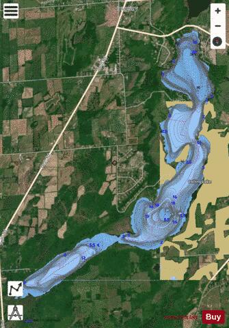 Collins Lake depth contour Map - i-Boating App - Satellite