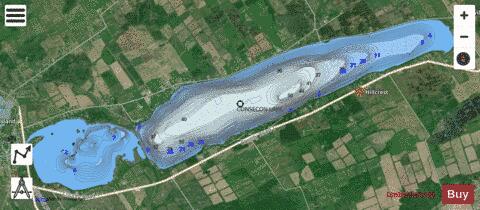 Consecon Lake depth contour Map - i-Boating App - Satellite