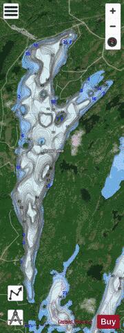 Crow Lake depth contour Map - i-Boating App - Satellite