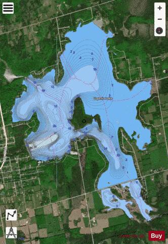 Eugenia Lake depth contour Map - i-Boating App - Satellite
