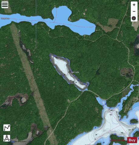 Forget Lake depth contour Map - i-Boating App - Satellite