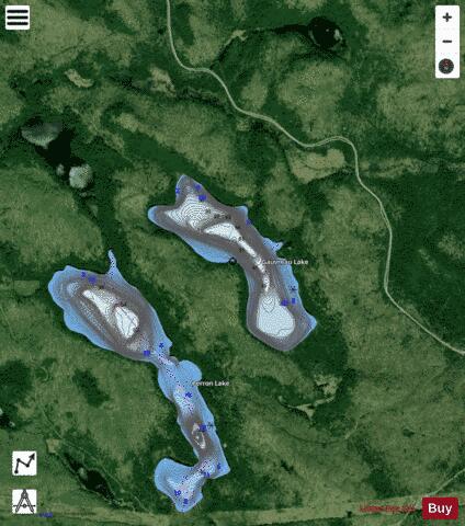 Gauvreau Lake depth contour Map - i-Boating App - Satellite