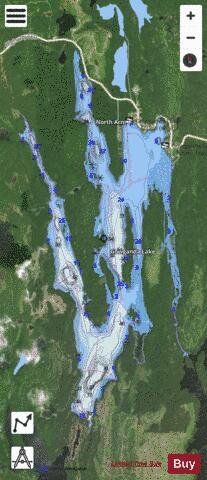 Gowganda Lake depth contour Map - i-Boating App - Satellite