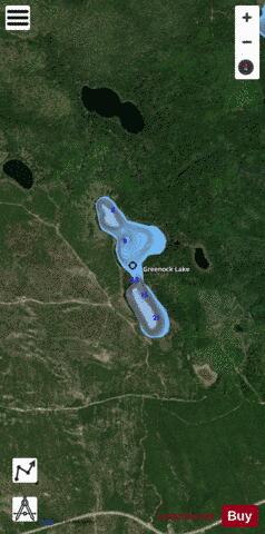 Greenock Lake depth contour Map - i-Boating App - Satellite