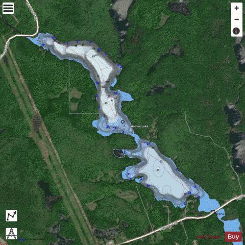 Haines Lake depth contour Map - i-Boating App - Satellite