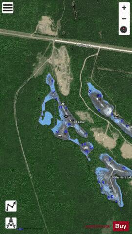 Hart Lake depth contour Map - i-Boating App - Satellite