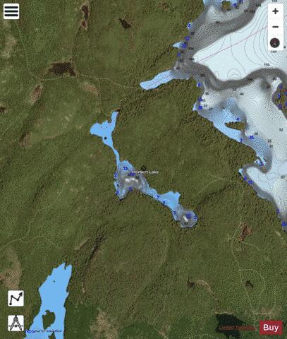 Herbert Lake / Club Lake depth contour Map - i-Boating App - Satellite