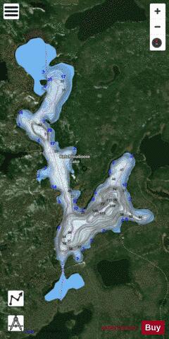 Ketchiwaboose Lake depth contour Map - i-Boating App - Satellite