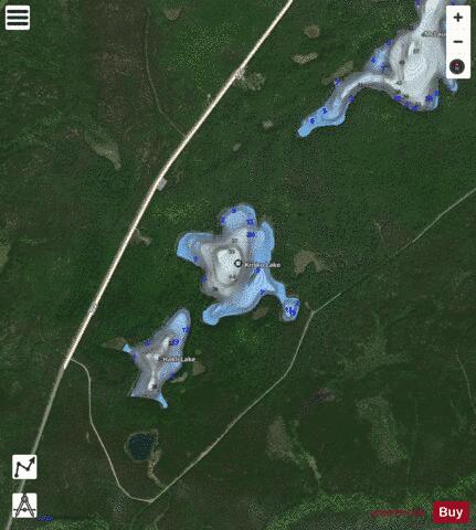 Krisko Lake depth contour Map - i-Boating App - Satellite