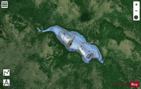 Langevin Lake depth contour Map - i-Boating App - Satellite