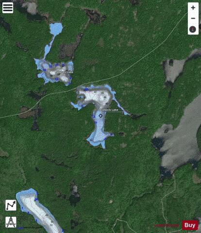 Liebeck Lake depth contour Map - i-Boating App - Satellite